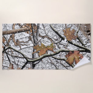 Toalha De Praia Padrão de Neve de Camuflagem de Caça 2