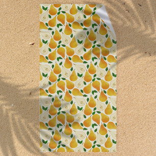 Toalha De Praia Padrão de Peras de ouro