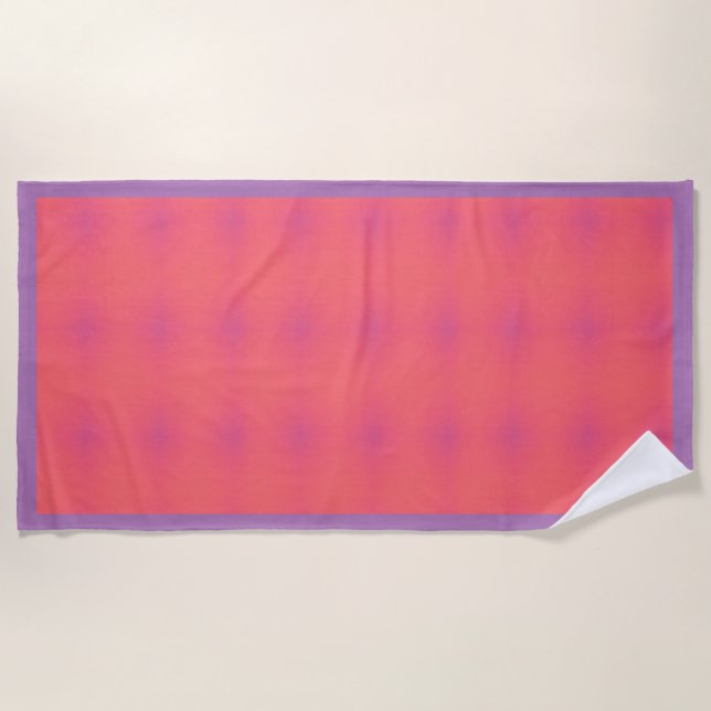 Toalha De Praia Padrão de Pink e Roxo Suave (Frente)