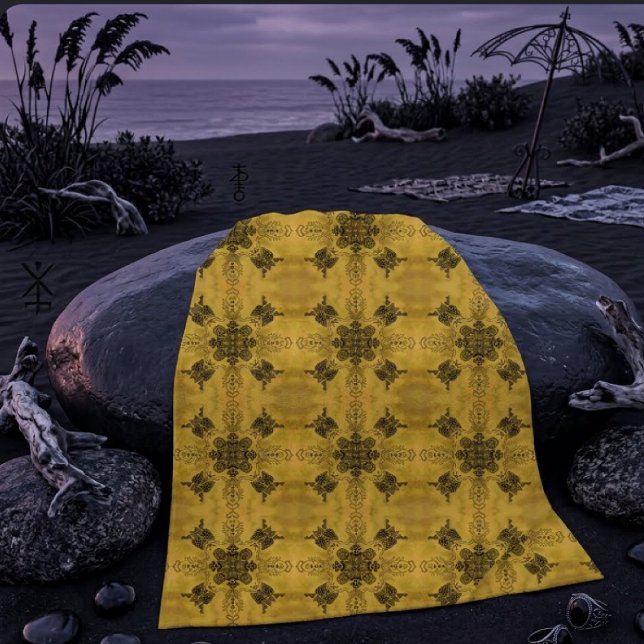 Toalha De Praia Padrão de Repetição de Desenho de Linha Tribal Gót (Criador carregado)