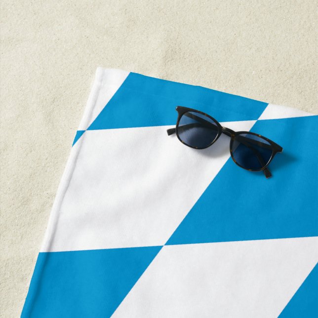 Toalha De Praia Padrão de Sinalizador de Diamante da Baviera Azul  (In Situ)