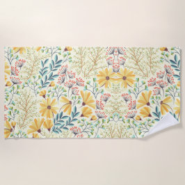 Toalha De Praia Padrão de superfície floral - Papel de parede Abst
