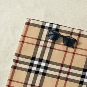 Toalha De Praia Padrão de Tartan escocês