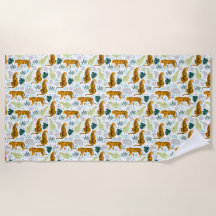 Padrão de Tigres e Folhas Tropicais