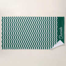Padrão de tripla Chevron Verde Teal com nome perso