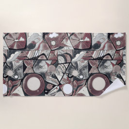 Toalha De Praia Padrão digital geométrico abstrato moderno 46