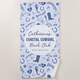 Toalha De Praia Padrão Divertido de Cowgirl Costeira Bach Club