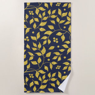 Toalha De Praia Padrão Dourado de folheto falho