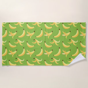 Toalha De Praia Padrão Engraçado de Banana Amarela Retro para Fest