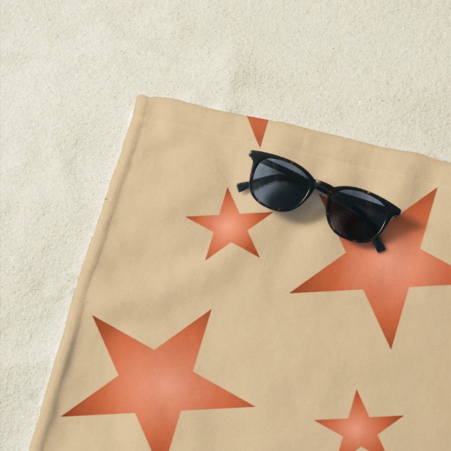 Toalha De Praia Padrão estrelado em terracota laranja gradiente (In Situ)