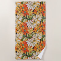 Padrão Floral Retro Vibrante Design