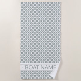 Toalha De Praia Padrão Geométrico cinza Verde e Branco Personaliza