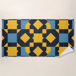 Toalha De Praia Padrão Geométrico de abstrato com Cores Vibrantes