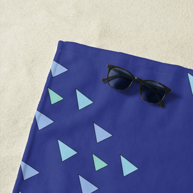 Toalha De Praia Padrão Geométrico do Triângulo Azul (In Situ)
