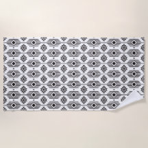 Padrão geométrico étnico ikat preto e branco