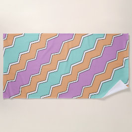 Toalha De Praia Padrão Geométrico ZigZag