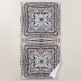 Toalha De Praia Padrão Inspirado Aztec bonito Tingido Rosa