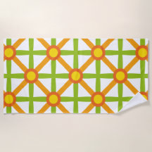 Padrão Laranja Verde e Amarelo Retroinspirado