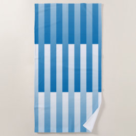 Toalha De Praia Padrão Listrado Azul Branco