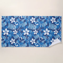 TOALHA DE PRAIA PADRÃO LUAU TIKI (AZUL BRILHO)