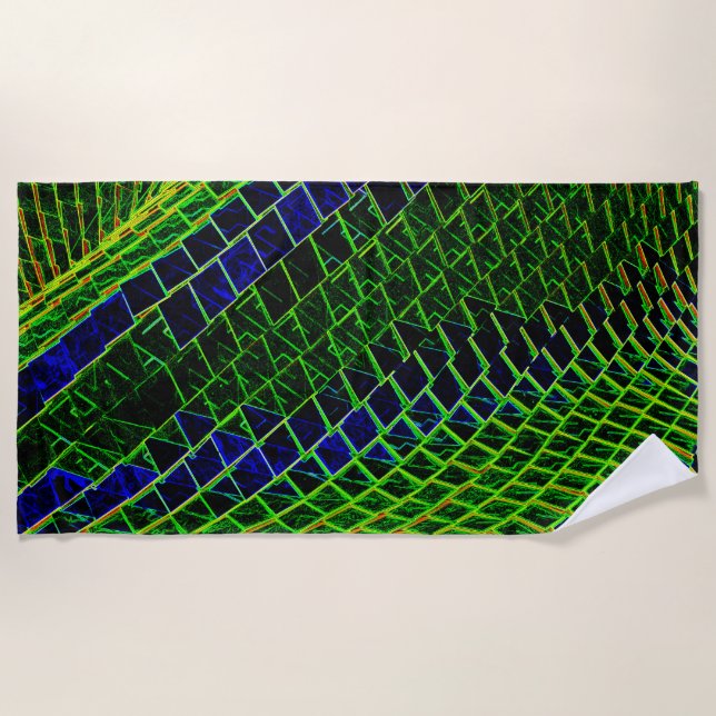 Toalha De Praia Padrão neon (Frente)