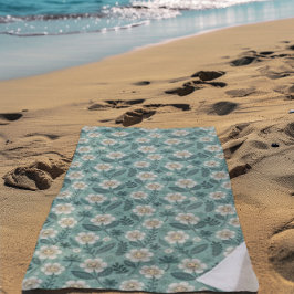 Toalha De Praia Padrão Retroativo de Visitas Sorridentes - Groovy