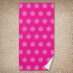 Toalha De Praia Padrão sem soldadura do Rosa do Moss rosa ativado