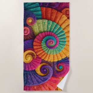 Toalha De Praia Padrões de Abstrato espiral vibrantes