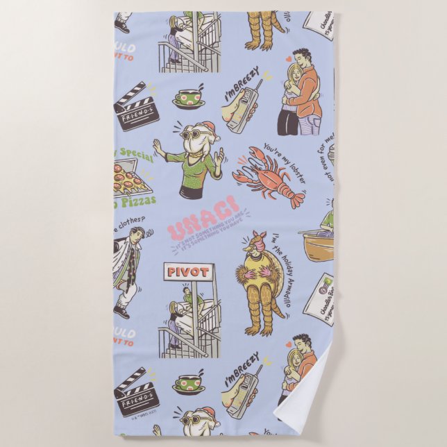 Toalha De Praia Padrões de desenho coloridos do FRIENDS™ (Frente)