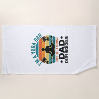 Toalha De Praia Pai Yoga Vintage Pôr do Sol Engraçado Camisa Pai D
