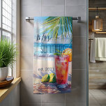 Toalha De Praia Paisagem de Cocktail da Noiva Newlywn Monograma<br><div class="desc">Este design pode ser personalizado na área fornecida pela alteração da foto e/ou do texto. Ou pode ser personalizado escolhendo o clique para personalizar outra opção e excluir ou alterar a cor do plano de fundo, adicionar texto, alterar a cor ou o estilo do texto ou excluir o texto de...</div>