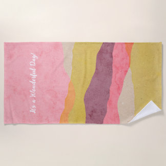 Toalha De Praia Paisagem de papel em camadas de abstrato em tons q