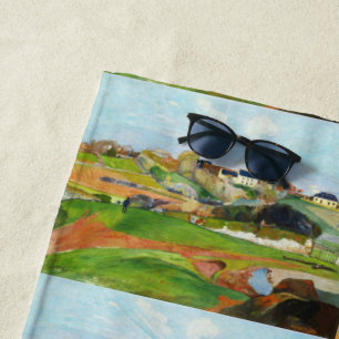 Toalha De Praia Paisagem de Paul Gauguin na Arte Clássica de Le Po