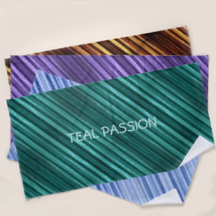 Toalha De Praia Paixão Teal Diagonal Striped Personalizada