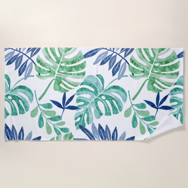 Toalha De Praia Palm Beach Blue Beach Towel (Frente)