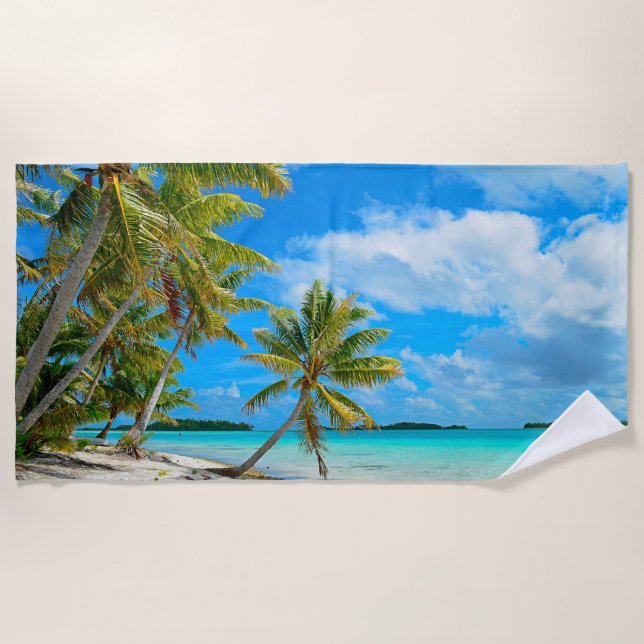 Toalha De Praia Palm Beach tropical no Pacífico (Frente)
