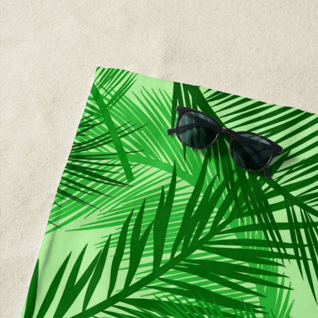 Toalha De Praia Palm Leaf Impressão, Emerald e Light Verde limão (In Situ)