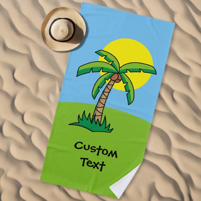 Toalha De Praia Palm Tree Cartoon Beach Towel (Criador carregado)