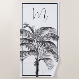 Toalha De Praia Palm Tree Modern Black Frame Personal