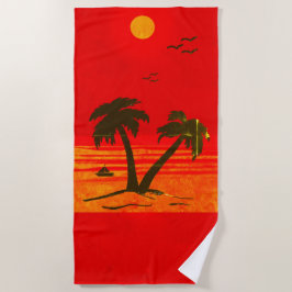 Toalha De Praia Palm Trees Beach! Orange Beach Towel