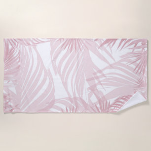 Toalha De Praia Palma Rosa Esbranquiçada 1 #tropical #arte