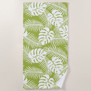 Toalha De Praia Palma Verde Deixa Padrão Florestal Tropical