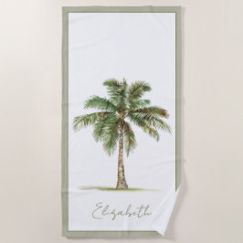 Toalha De Praia Palmeira Costeira Personalizada
