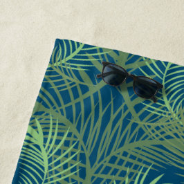 Toalha De Praia Palmeiras Verão Praia Tropical Verde Azul