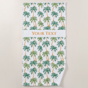 Toalha De Praia Palms Pattern Summer Vibes Personalizadas