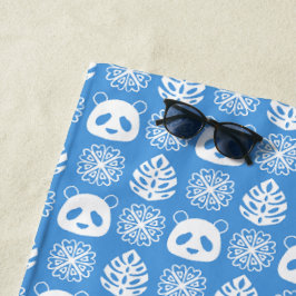 Toalha De Praia Panda Jungle Impressions on Blue