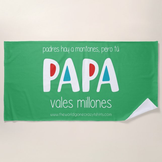 Toalha De Praia Papa vales millones (Frente)