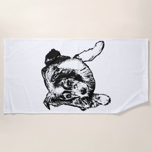 Toalha de Praia para Cachorro Australiano – Design (Frente)