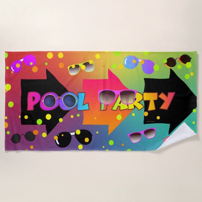 Toalha de Praia para Festa na Piscina (Frente)