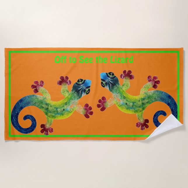 Toalha De Praia Para Ver O Lizard (Frente)